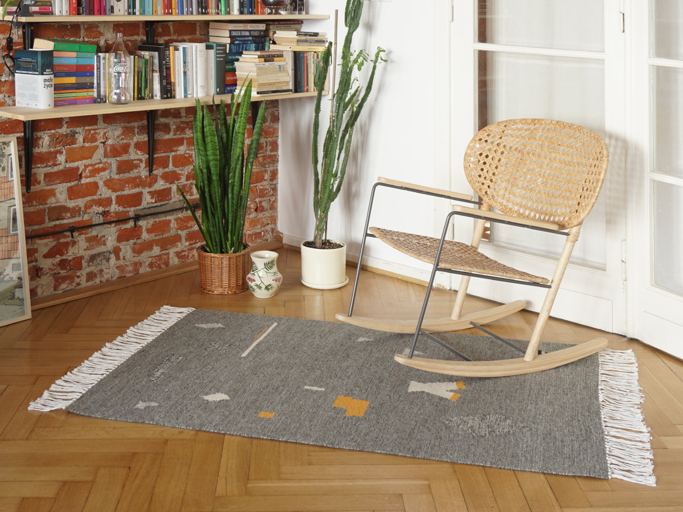 Kilim wełniany RANDOM SHAPES szary image 4